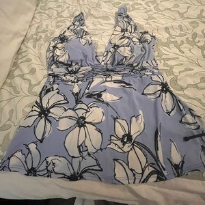 Beautiful blue and white tankini